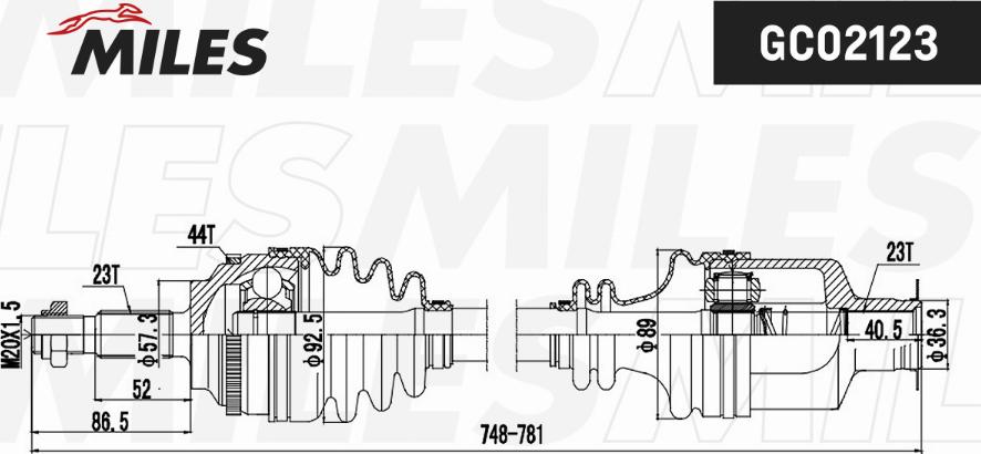 Miles GC02123 - Albero motore / Semiasse autozon.pro