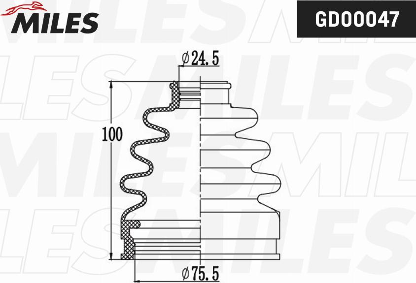 Miles GD00047 - Cuffia, Semiasse autozon.pro