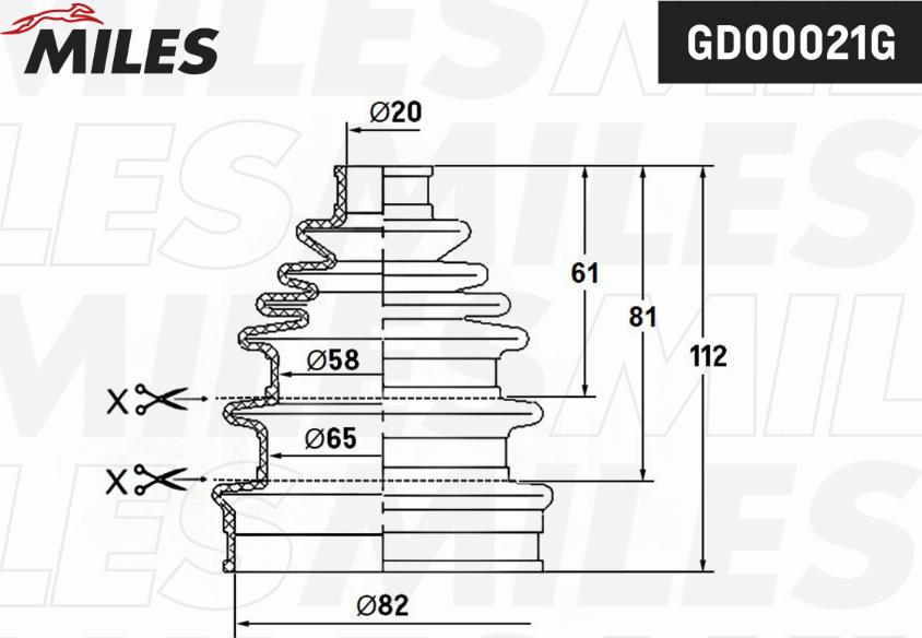 Miles GD00021G - Cuffia, Semiasse autozon.pro