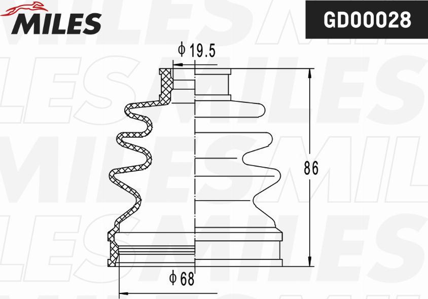 Miles GD00028 - Cuffia, Semiasse autozon.pro