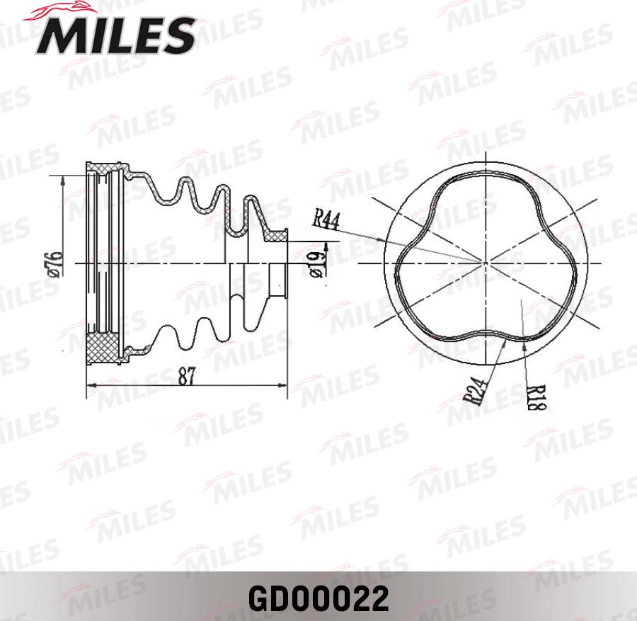 Miles GD00022G - Cuffia, Semiasse autozon.pro