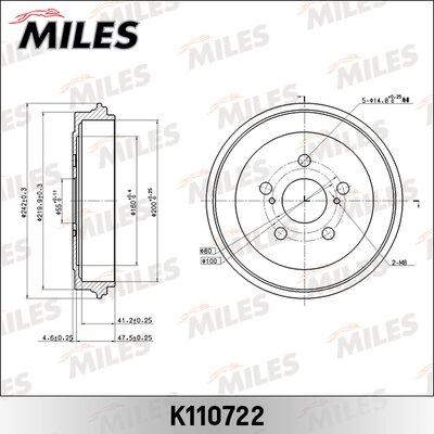 Miles K110722 - Tamburo freno autozon.pro