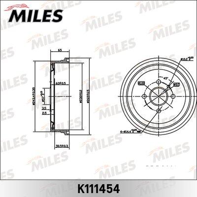 Miles K111454 - Tamburo freno autozon.pro