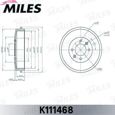 Miles K111468 - Tamburo freno autozon.pro