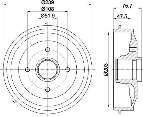 Mintex MBD444 - Tamburo freno autozon.pro