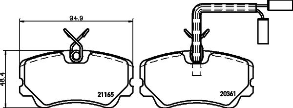 Mintex MDB1403 - Kit pastiglie freno, Freno a disco autozon.pro