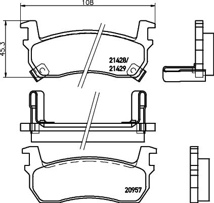 Mintex MDB1475 - Kit pastiglie freno, Freno a disco autozon.pro