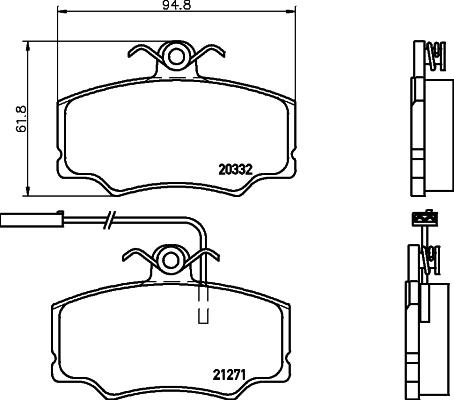 Mintex MDB1511 - Kit pastiglie freno, Freno a disco autozon.pro