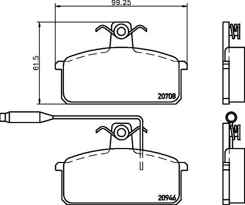 Mintex MDB1528 - Kit pastiglie freno, Freno a disco autozon.pro