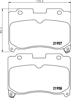 Mintex MDB1838 - Kit pastiglie freno, Freno a disco autozon.pro