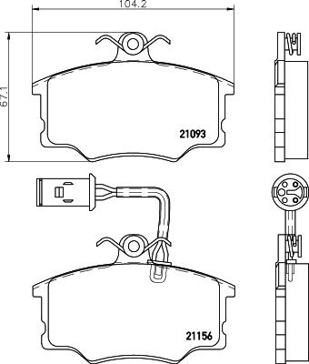 Mintex MDB1373 - Kit pastiglie freno, Freno a disco autozon.pro