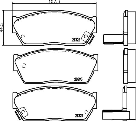 Mintex MDB1244 - Kit pastiglie freno, Freno a disco autozon.pro