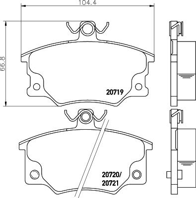 Mintex MDB1257 - Kit pastiglie freno, Freno a disco autozon.pro