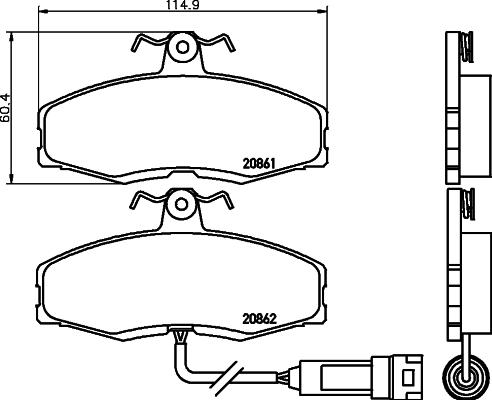 Mintex MDB1211 - Kit pastiglie freno, Freno a disco autozon.pro