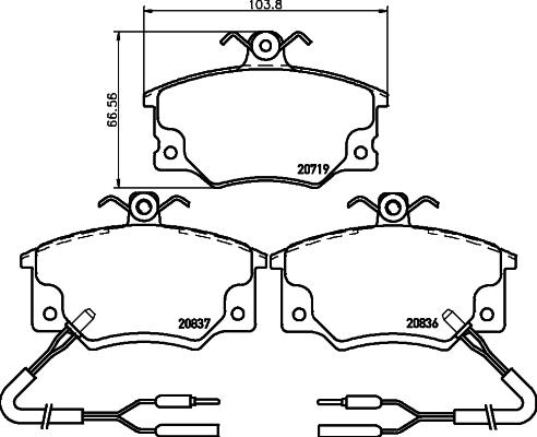 Mintex MDB1278 - Kit pastiglie freno, Freno a disco autozon.pro