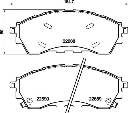 Mintex MDB83454 - Kit pastiglie freno, Freno a disco autozon.pro