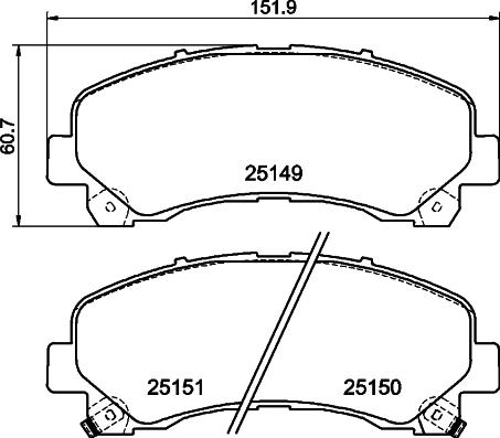 Mintex MDB83185 - Kit pastiglie freno, Freno a disco autozon.pro