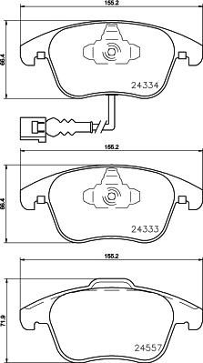 Mintex MDB3395 - Kit pastiglie freno, Freno a disco autozon.pro