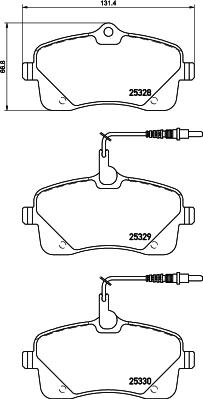 Mintex MDB3238 - Kit pastiglie freno, Freno a disco autozon.pro