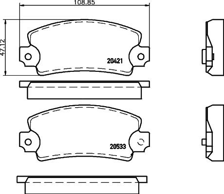 Mintex MDB2485 - Kit pastiglie freno, Freno a disco autozon.pro