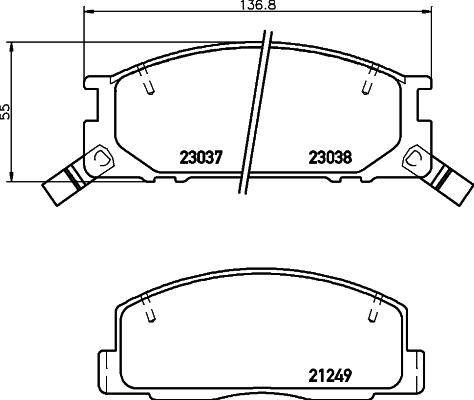 Mintex MDB2529 - Kit pastiglie freno, Freno a disco autozon.pro