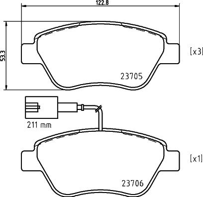 Mintex MDB2239 - Kit pastiglie freno, Freno a disco autozon.pro