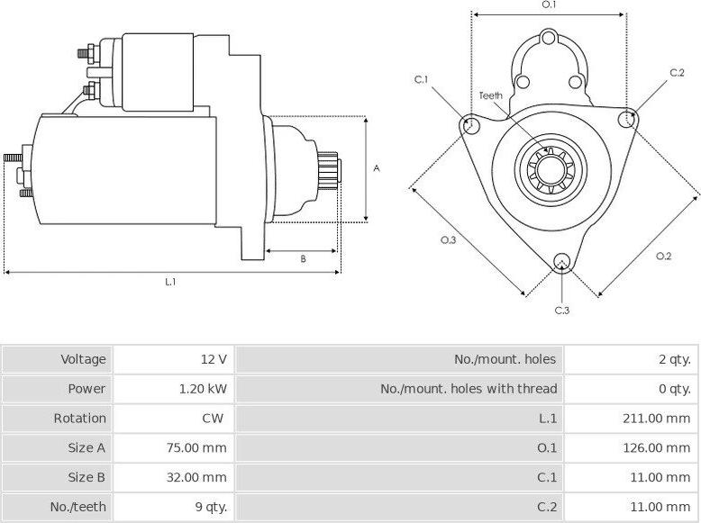 Mitsuba SM 402- 13 - Motorino d'avviamento autozon.pro