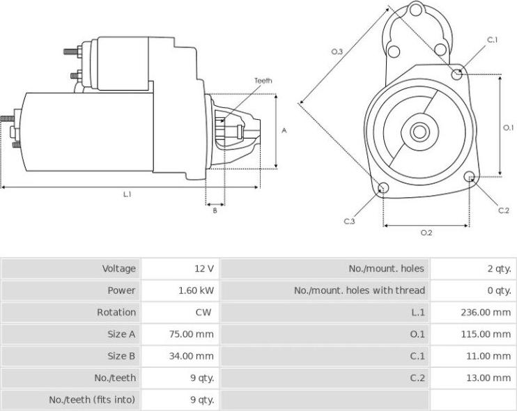 Mitsuba SM612-09 - Motorino d'avviamento autozon.pro