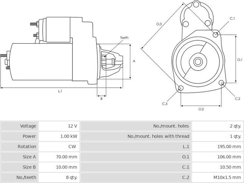 Mitsubishi M0T84585 - Motorino d'avviamento autozon.pro