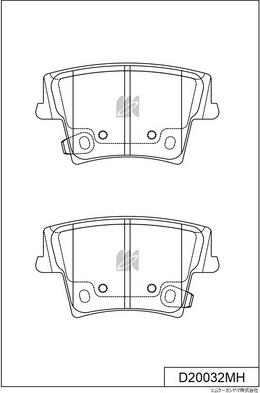 MK Kashiyama D20032MH - Kit pastiglie freno, Freno a disco autozon.pro