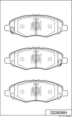 MK Kashiyama D2260MH - Kit pastiglie freno, Freno a disco autozon.pro
