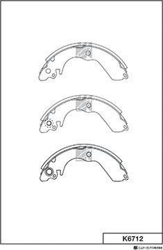 MK Kashiyama K6712 - Kit ganasce freno autozon.pro