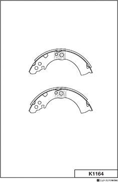 MK Kashiyama K1164 - Kit ganasce freno autozon.pro