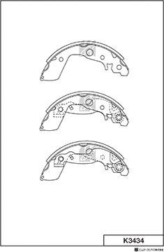 MK Kashiyama K3434 - Kit ganasce freno autozon.pro