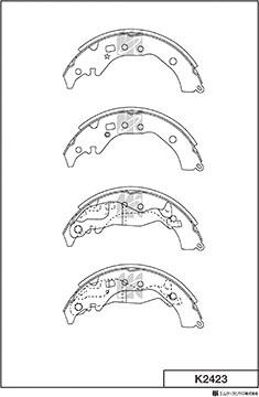 MK Kashiyama K2423 - Kit ganasce freno autozon.pro