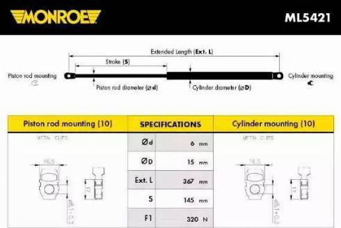 FPS FP 0060 290 - Ammortizzatore pneumatico, Cofano motore autozon.pro