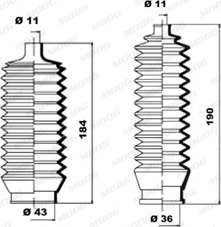 Moog K150056 - Kit soffietto, Sterzo autozon.pro