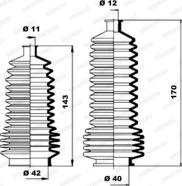 Moog K150157 - Kit soffietto, Sterzo autozon.pro