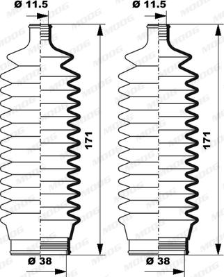 Moog K150164 - Kit soffietto, Sterzo autozon.pro