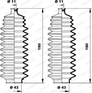 Moog K150105 - Kit soffietto, Sterzo autozon.pro