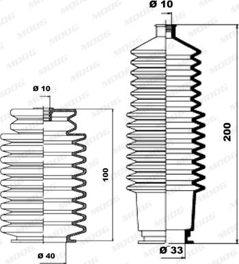 Moog K150107 - Kit soffietto, Sterzo autozon.pro