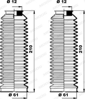 Moog K150181 - Kit soffietto, Sterzo autozon.pro