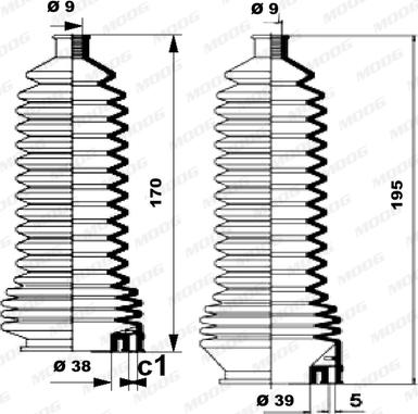 Moog K150138 - Kit soffietto, Sterzo autozon.pro