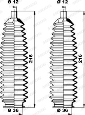 Moog K150203 - Kit soffietto, Sterzo autozon.pro