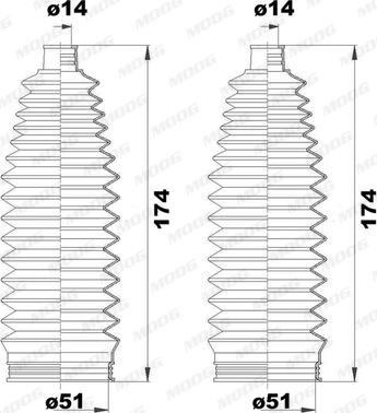 Moog K150215 - Kit soffietto, Sterzo autozon.pro