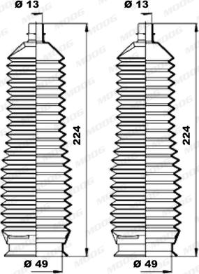 Moog K150210 - Kit soffietto, Sterzo autozon.pro