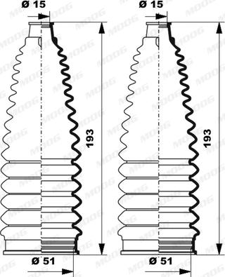 Moog K150238 - Kit soffietto, Sterzo autozon.pro