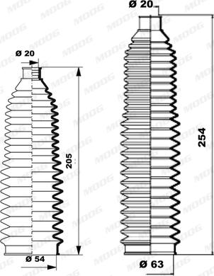 Moog K150232 - Kit soffietto, Sterzo autozon.pro