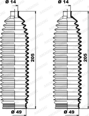 Moog K150222 - Kit soffietto, Sterzo autozon.pro