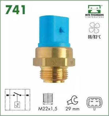 MTE-Thomson 741 - Termocontatto, Ventola radiatore autozon.pro